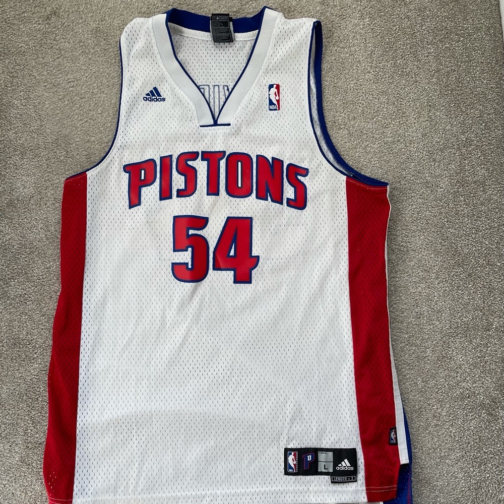 Used vintage adidas Detroit Pistons Jason Maxiell jersey mens size large